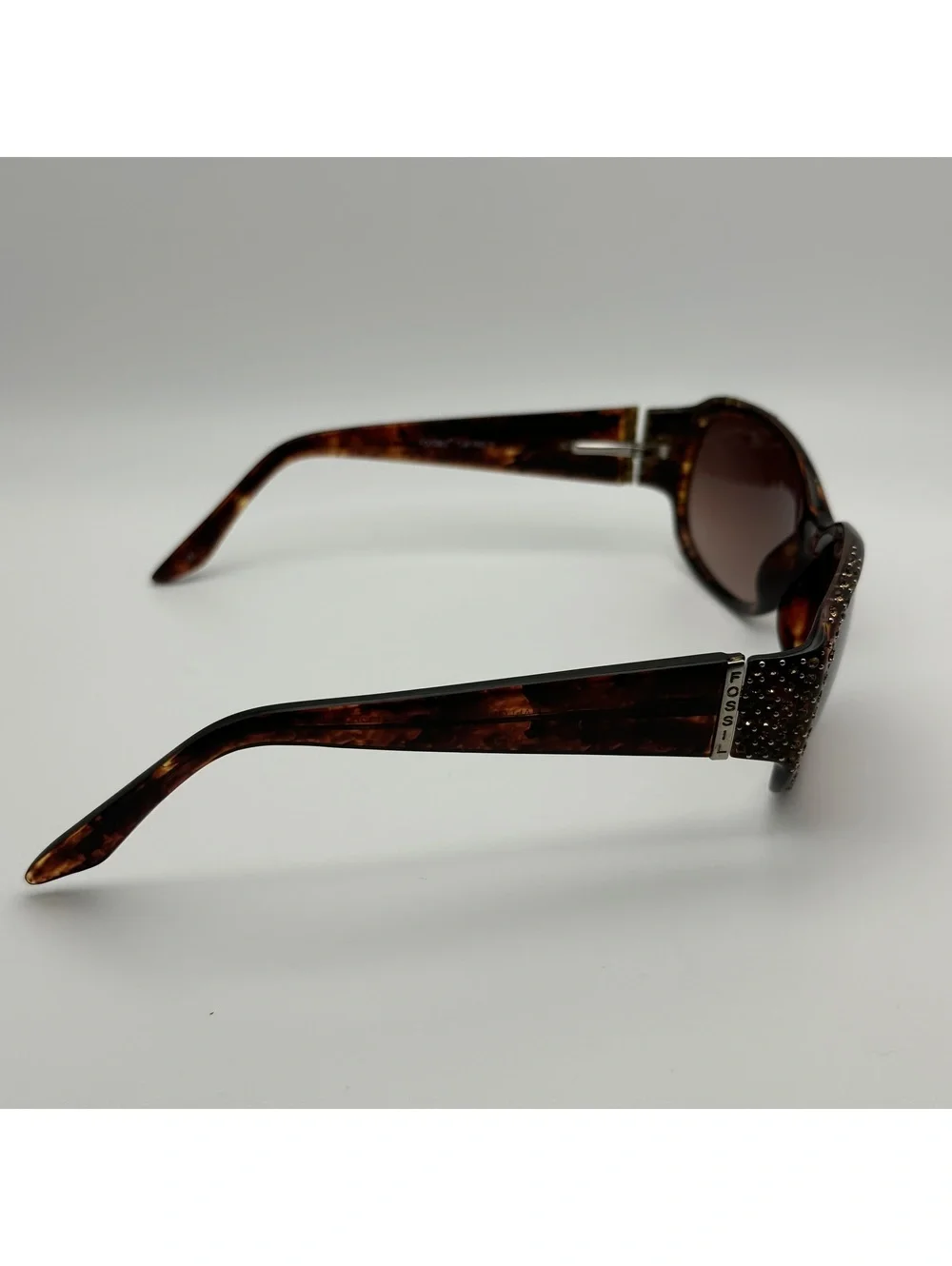 Fossil Mallory Women's Tortoise Shell Sunglasses with Rhinestone Accents